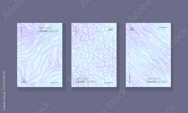 Obraz Abstract covers set. Book cover design. Abstract commercial flyer template. Animal print pattern. Creative banner background	