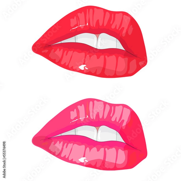 Fototapeta Vector Red lips