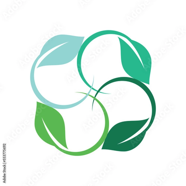 Fototapeta Green leaf logo ecology nature element vector icon