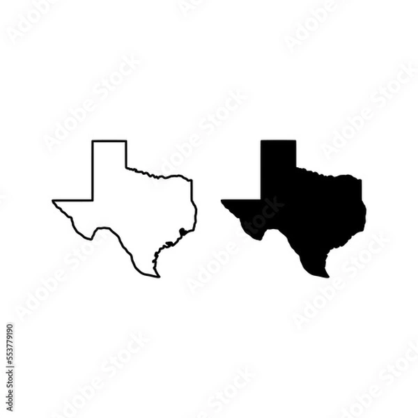 Fototapeta  Texas map icon.