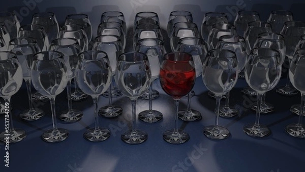 Fototapeta wine glasses background image 3d render