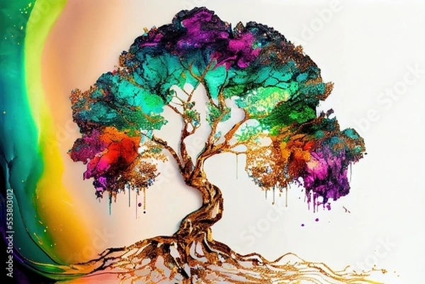 Obraz marble abstract liquid stone big tree