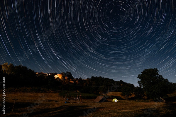 Obraz cielo stellato, star trail