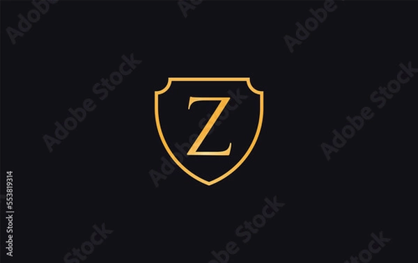Obraz Shield protection symbol and royal luxury shield monogram design. shield protection logo with letters