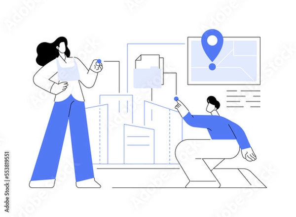 Fototapeta Building information modeling abstract concept vector illustration.