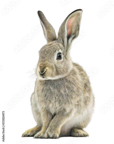 Obraz Cute tiny adorable rabbit animal on a transparant background