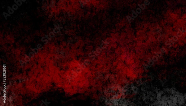 Fototapeta Liquid dark abstract watercolor hell spots and drip pattern in red black paranormal background, apocalyptic scene background, mysterious power effect season Halloween	