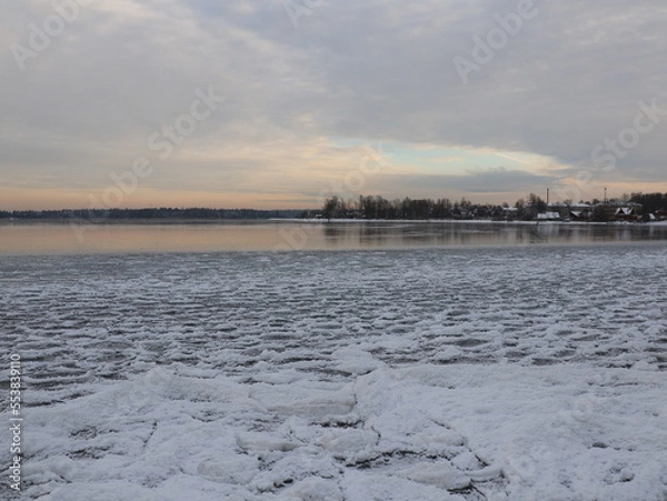 Obraz Winter sunset over the lake
