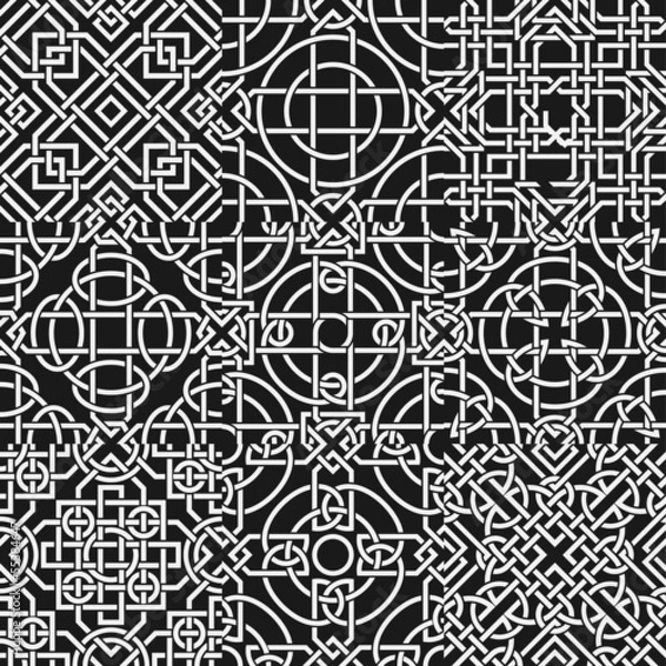 Fototapeta Set of celtic seamless pattern