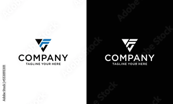Fototapeta Logo triangle icon illustration design template letter F