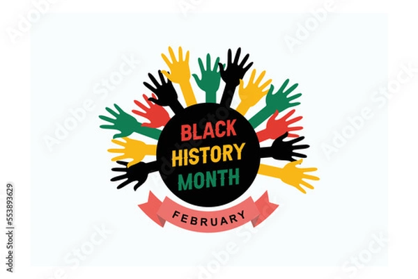 Fototapeta Black history month vector template, flat vector modern illustration