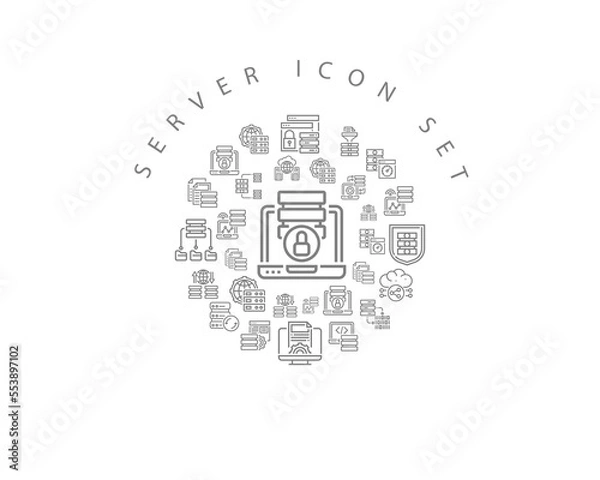 Fototapeta Vector server icon set