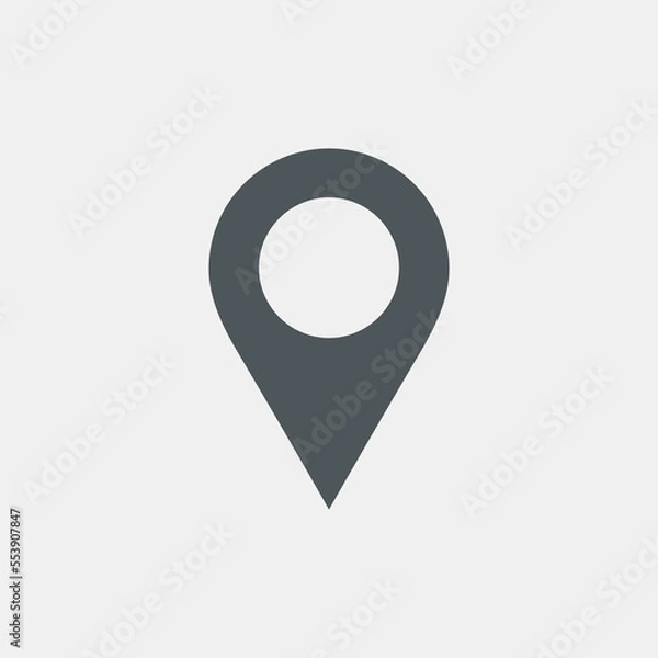 Fototapeta Map pin pointer Route Gps location icon Vector illustration cut