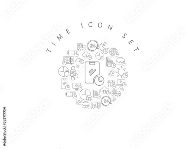 Fototapeta Vector time icon set 
