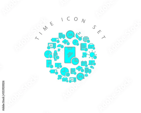 Fototapeta Vector time icon set 