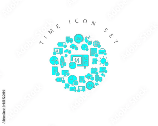 Fototapeta Vector time icon set 