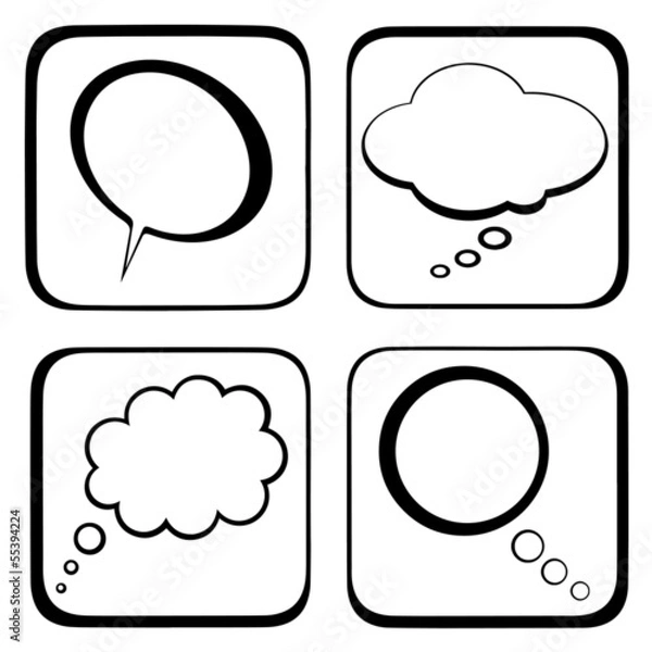 Obraz Cztery dymki myśli / mowy