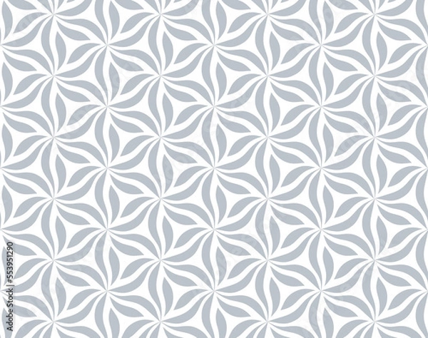 Obraz The geometric pattern with wavy lines. Seamless vector background. White and gray texture. Simple lattice graphic design.