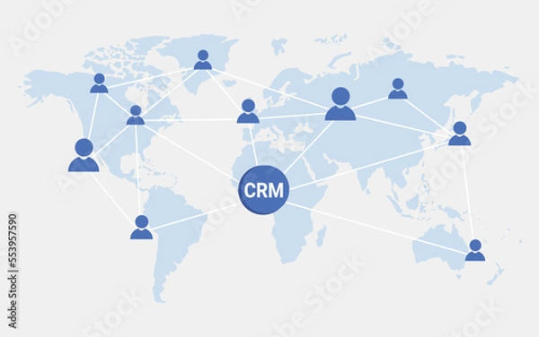 Fototapeta Concept of customer relationship management. Customer service and relationship. Vector illustration.
