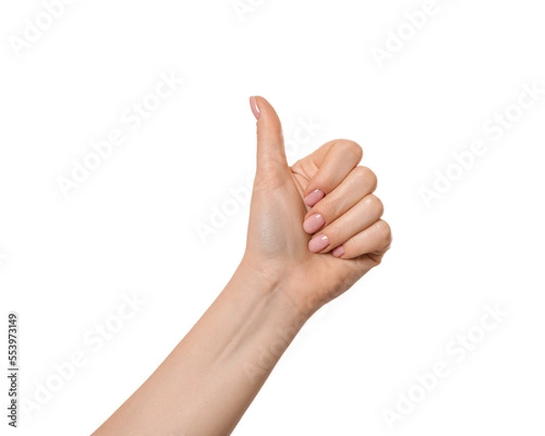 Obraz Female hand like, thumbs up, isolate