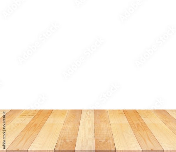 Obraz Wood table isolated on white background