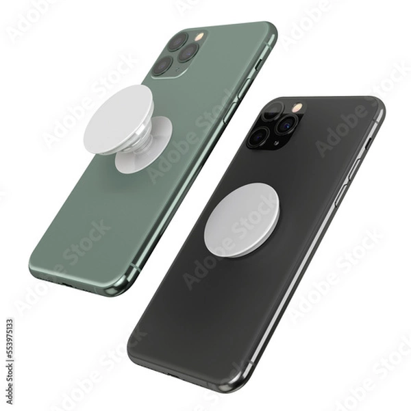 Fototapeta White phone Pop sockets