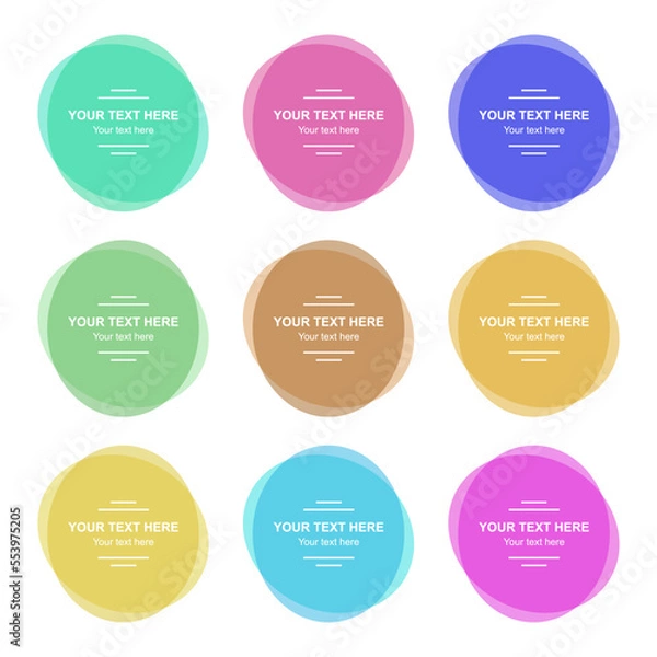 Fototapeta Set of vector colorful banners. Abstract vector shapes for design. Banners with sample text.