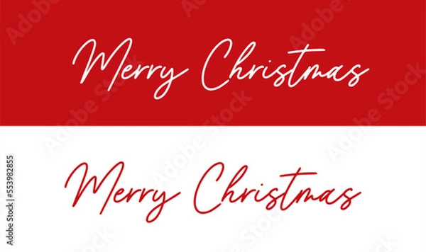 Fototapeta Merry Christmas script hand lettering on white and red backgrounds, Merry Christmas text styles, Merry Christmas 2023 calligraphy