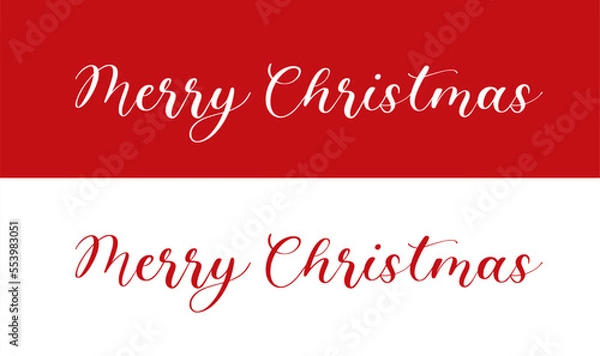 Fototapeta Merry Christmas script hand lettering on white and red backgrounds, Merry Christmas text styles, Merry Christmas 2023 calligraphy