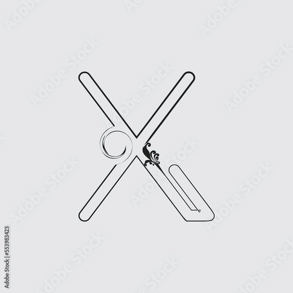 Obraz 	
Creative X letter flower vector design.