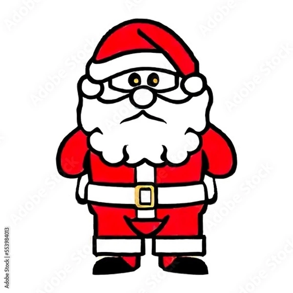 Obraz Cartoon Santa Claus isolated on a white background. Christmas art. Generative AI 