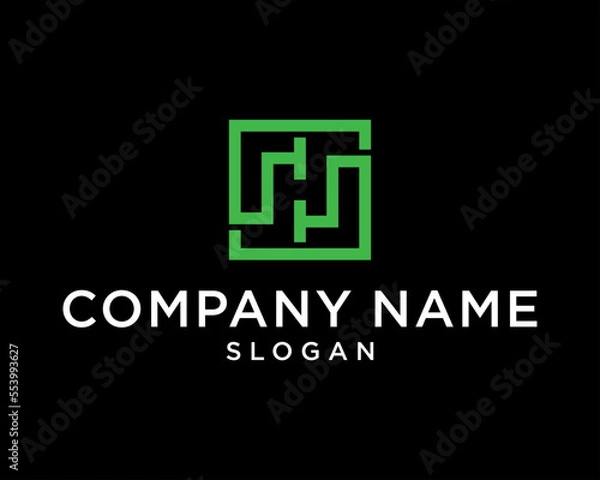 Obraz business logo design modern logo monogram initial SH 