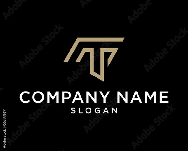 Obraz logo design modern logo initial T 