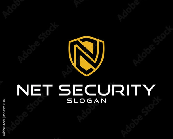 Obraz business logo design modern logo initial N security 