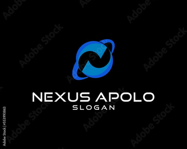 Obraz abstract logo design modern logo apolo initial N