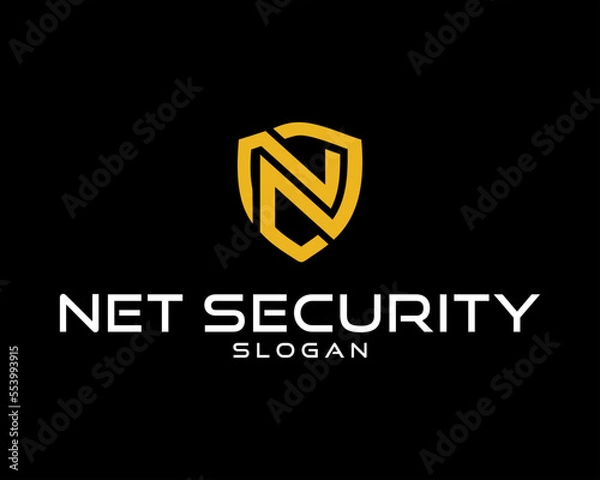 Obraz business logo design modern logo initial N security 