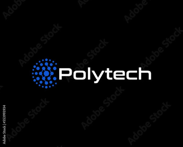 Fototapeta abstract logo design business logo design technology modern initial P