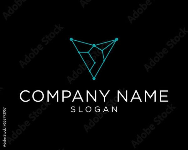 Obraz abstract logo design business logo design technology modern initial V