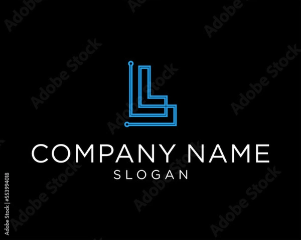Obraz business logo design technology modern initial L 