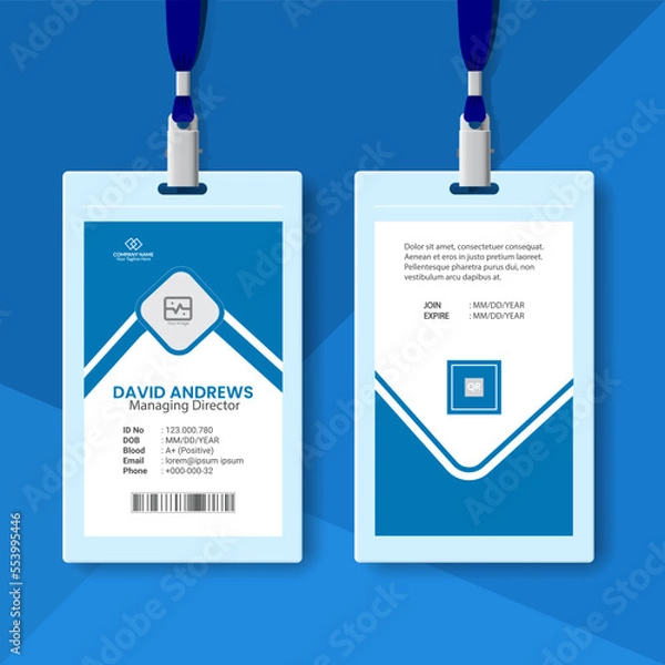 Fototapeta Modern Clean ID Card Template, Employee Identity Card Template, identity card design template