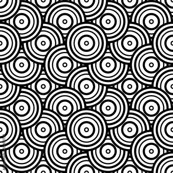 Fototapeta seamless pattern with circles design, illustration, ornament, swirl, fabric, geometric.