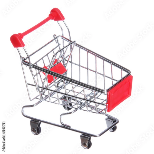 Obraz shopping cart isolated on white