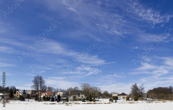 Obraz Winter rural  sky concept