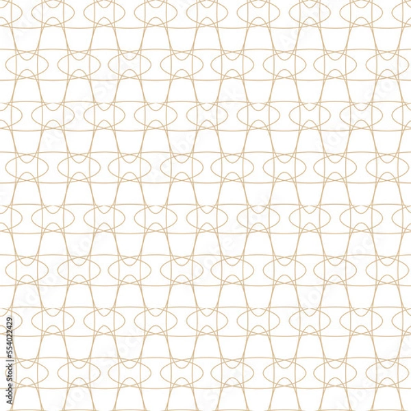 Obraz Geometric linear pattern, golden lines on a white background, interesting rounded lines and patterns