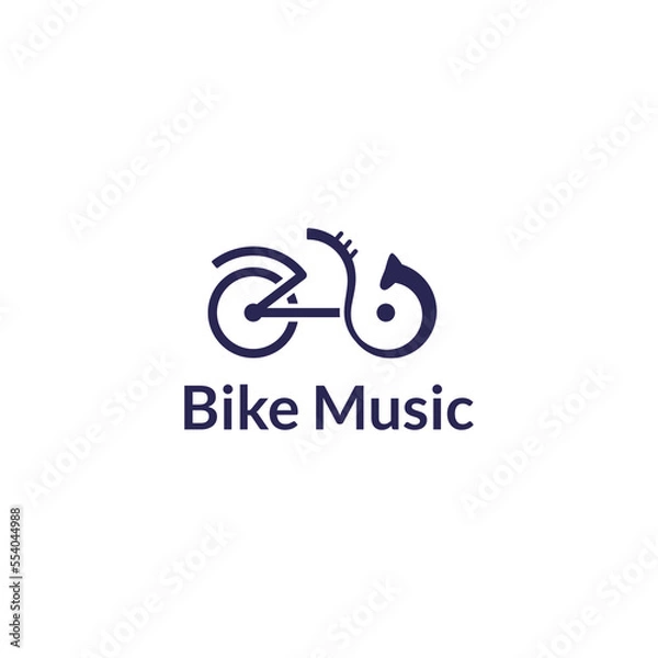 Fototapeta Bike Music Logo Design Vector  template for use any purpose