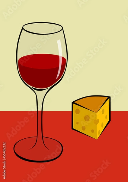 Obraz wine and cheese