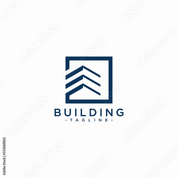Fototapeta abstract building logo square shape