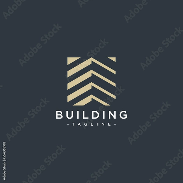 Fototapeta abstract building logo square shape