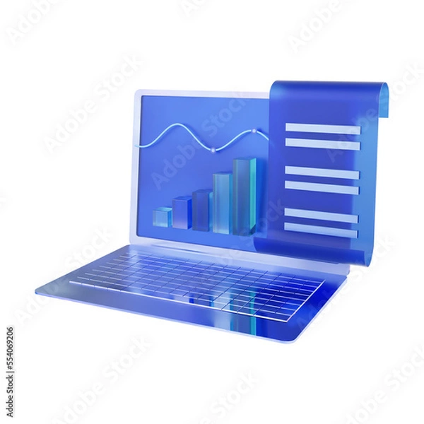 Fototapeta Data analytics 3d rendering illustration