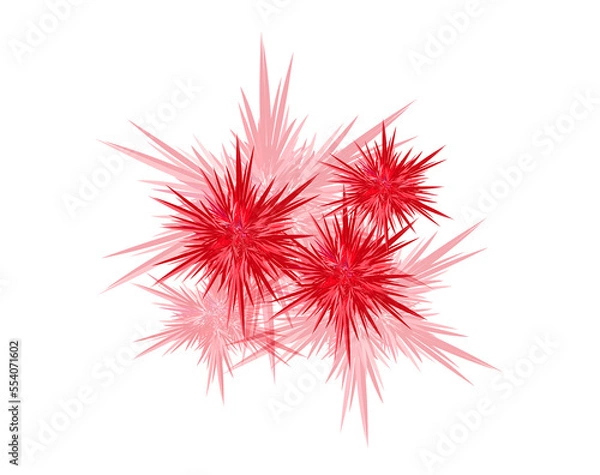 Fototapeta Abstract red stars on a transparent background.